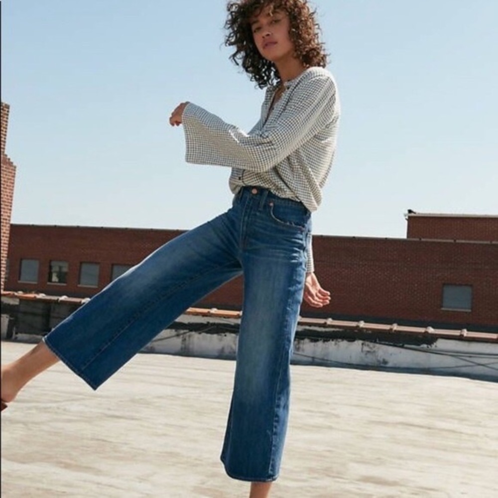 Madewell wide leg crop jeans Finney wash size 26